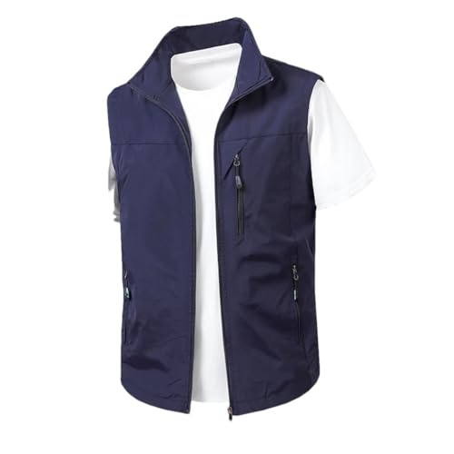 Men's Outdoor Sports Thin Waistcoat With Multi-Pocket Fashion Sleeveless Jacket For Daily Wear