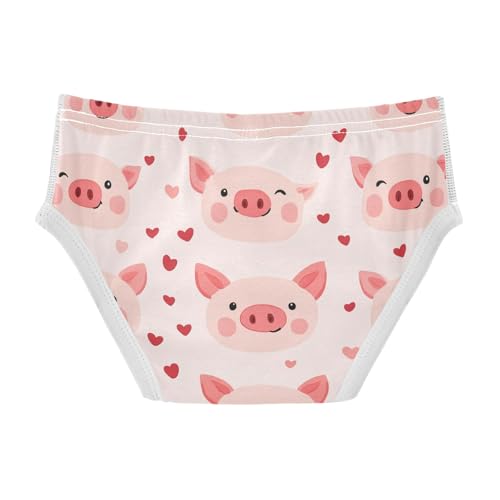Wusikd Cute Pig Face Boys' Underwear Cotton Pink Hearts Boys Briefs Soft Toddler Underwear 2T2