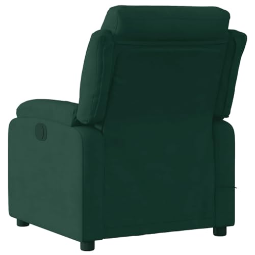 Sillón reclinable masaje terciopelo verde oscuro miniatura 5