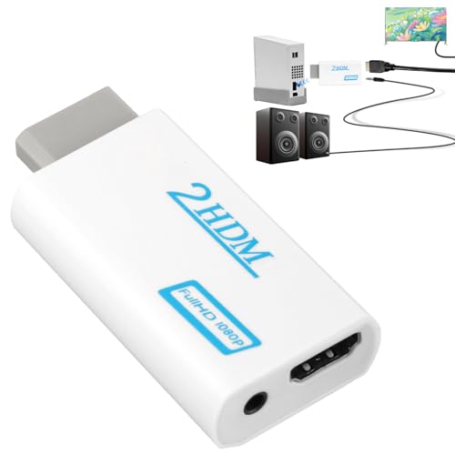 Adaptador Wii HDMI Convertidor de Vídeo Converter Full HD 1080P 3,5mm Salida de Audio Admite Todos Los Modos Pantalla for W-ii Display Modes NTSC para Nintendo Monitor Projector TV Juegos Proyector