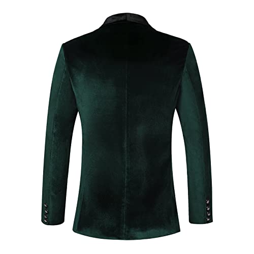 THWEI Mens Velvet Blazer Slim-Fit Solid Color One Button Blazer Sport Coat Jacket for Wedding Dinner Party2