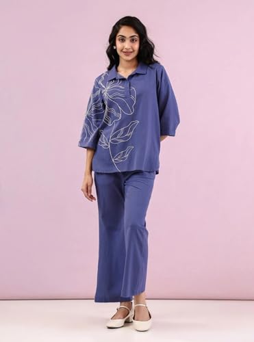 Image of Asmeriyo Women Embroidery Co Ord Set with Side Pocket | Women 2 Pic Kurta Set I Fancy Kurta Set | Stylish Kurti Outfit | Co-Ordination Wear | Festive and Casual wear (212-C-D-19-02)