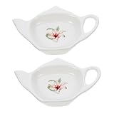 VALICLUD 2 Stück Keramik Teebeutelhalter Praktische Kleine Teebeutelablagen Hitzebeständige Teebeuteluntersetzer für Haushalt Vielseitige Aufbewahrungsteller für Tee Leicht zu Reinigen für