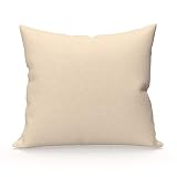 Color: crudo. Soleil d\'ocre Funda de Almohada Lisa de algodón 57 Hilos 65x65 cm Color Crudo