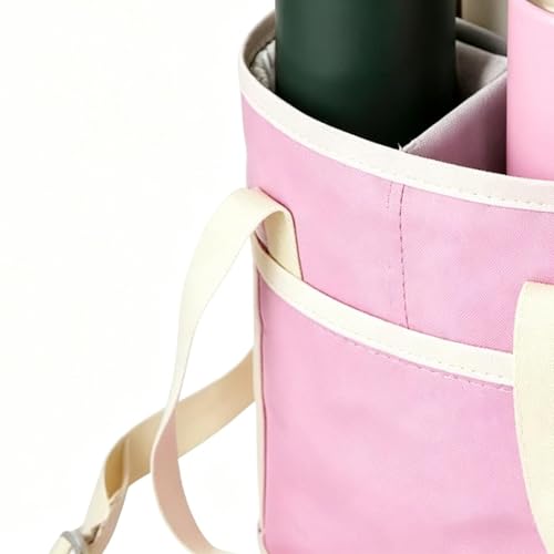 Bolsa térmica porta bebidas reutilizable y organizador de vasos portátil 7