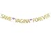 Qttier Same Vagina Forever Gold Glitter Banner, Bachelorette Banner, Wedding Shower Banner.
