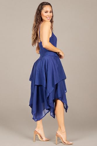 Image of Sakkas Lady Mary Jacquard Corset Style Bodice Lightweight Handkerchief Hem Dress