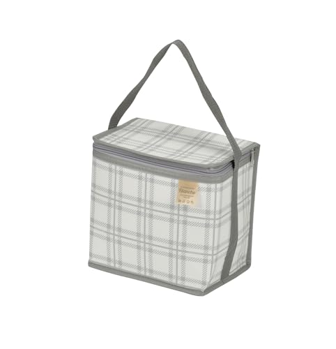 Captain Stag UT-522 Insulated Bag, Cooler Bag, Foldable Storage, Capacity 2.8 gal (8 L), Gray/Checker, Blanche