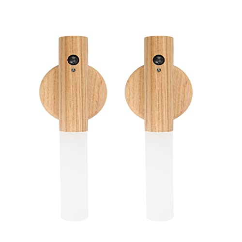 Luz de pared de madera para evitar caídas en escaleras: sensor nocturno magnético