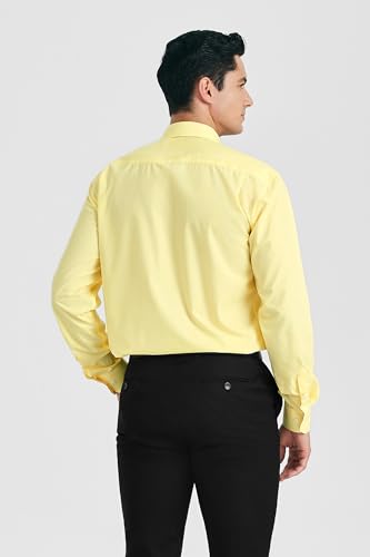 Image of HISDERN Mens Dress Shirt with Tie Pocket Square Set Classic Button Down Shirt Matching Tie Long Sleeve Shirts