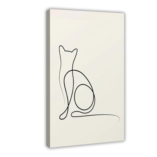 Impression sur toile chat haute définition d'art pour mur de salon