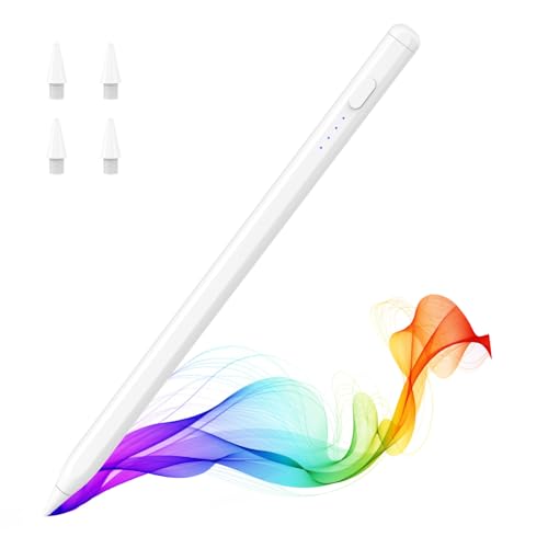 MoKo Pencil for iPad (A16) 11th 10th Gen, Stylus Pen for 2018-2026 Apple iPad 11/10/9/8/7/6/A16, Mini 7/6/5, Air M3/M2 11"/13"/5/4/3, Pro M4 13"/12.9"/11" Tilt Sensitivity, USB-C Fast Charging,White
