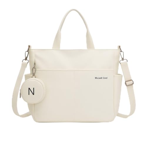 Bolsa Feminina Transversal Grande Espaçosa Faculdade Trabalho Academia (Off White)
