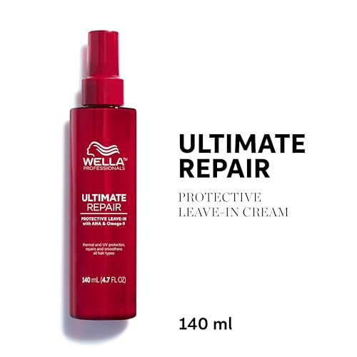 Wella Professionals Ultimate Repair Protective Leave-in, Styling cream for all hair types, Heat Protection, Anti-Frizz, 99% Less Breakage, Vegan, With AHA & Omega 9 To Rebond The Hair, 150ml