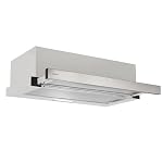 Candy CBT6130/3X, Campana Telescópica 60 CM, 2 Niveles de Potencia, 125W, 264M3/H, Filtros de Carbono, Panel Aluminio Antigrasa, Iluminación LED, 53/60DB, Acero Inoxidable
