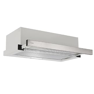 Candy CBT6130/3X, Campana Telescópica 60 CM, 2 Niveles de Potencia, 125W, 264M3/H, Filtros de Carbono, Panel Aluminio Antigrasa, Iluminación LED, 53/60DB, Acero Inoxidable