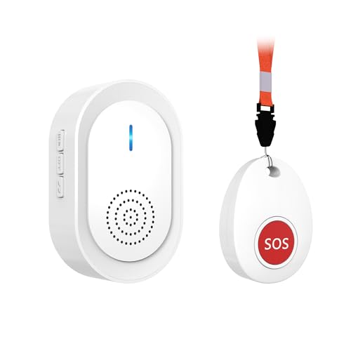 CallToU Wireless Caregiver Pager Call Button with USB Caregiver Pager, Medical Nurse Alert System Alarm and Panic Button 600+ Feet for Elderly Monitoring, Alert Button for Seniors at Home (CC06W 1-1)