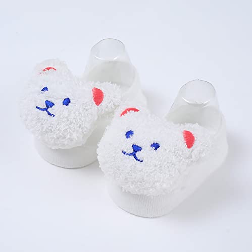 0 to 3T Kids Feet Rattle Footwear Socks Girls Cute Cartoon Fleece Bear Shape Socks Baby Soft Bottom Short Floor2