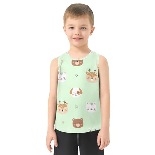 J JOYSAY Bear Lion Deer Boys Tank Top Sleeveless Muscle Shirts Quick Dry Sport Active Workout Kids T-Shirts 3-15T2