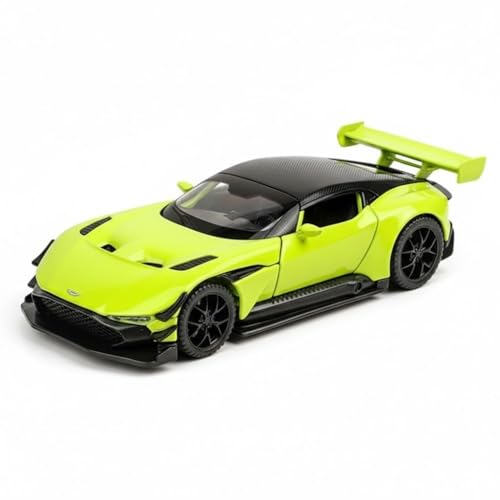 Image of Model Car Exclusive Alloy Metal Pull Back Die-cast Car Metal Pullback Toy car with Openable Doors & Light Music Best Gifts Toys Kids (1:32 Scale Aston Martin Vulcan - Green)