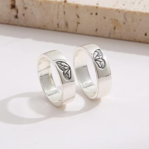 Butterfly Ring Best Friend Rings Valentine's Day Gift Jewelry Simple Couple Ring Pair Set #TOP6
