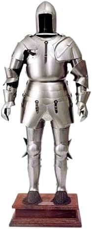 Meddieval Milanese Full Suit of Armor Knight of Armor Halloween, 6feet, Silver