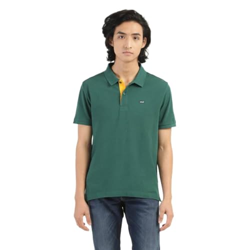 Image of Levi's Men's Cotton Solid Regular Fit Polo Shirt