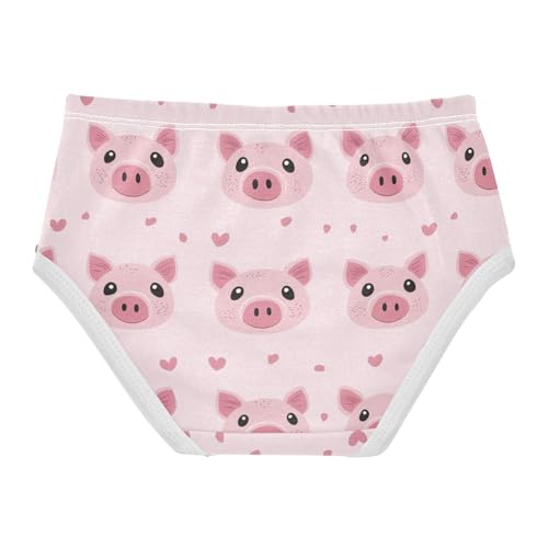 Wusikd Cute Piglet Girls' Underwear Cotton Pink Girls Briefs Soft Toddler Underwear 2T2