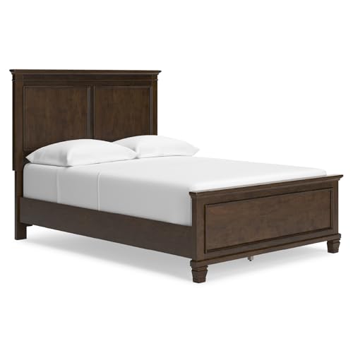Image of Signature Design by Ashley Danabrin Traditional Full Panel Bed with Tapered Feet, Foundation or Box Spring Needed, Dark Brown