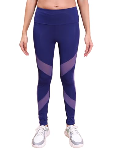 Image of Rupa Colors Womens PLAYSURE Dry FIT Activewear Leggings | Stretchable Warp Knit Fabric | Breathable Mesh Self-Folding Waistband | Body-Hugging | Reflecting Logo