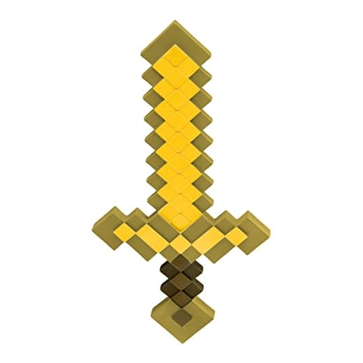 Gold Minecraft Sword, Official Minecraft Costume Accessory for Kids, Single Size Video Game Costume Prop