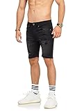 Rello & Reese Herren Shorts Jeansshorts Jeans Kurze Hose 22171 [W30, Schwarz]