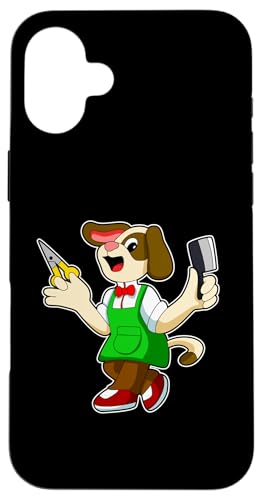 犬 美容師 はさみ スマホケース iPhone 16 Plus 用