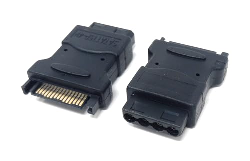 1pcs Molex LP4 Power Plug Adapter Cable, 4 Pin Female IDE Molex to Sata 15 Pin Male Adapter Converter for Power HDD, SSD, DVD RW, Hard Drive