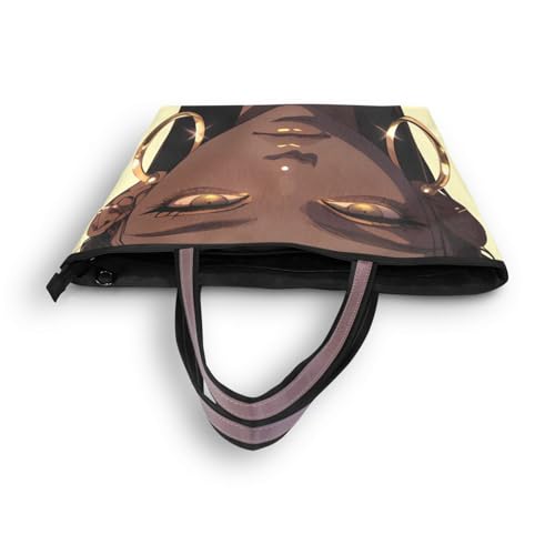 silk fabric zippered shoulder tote bag convenient handbags for women under for Prom Engagement Cocktail Party Wedding (Beauty African Women) L4