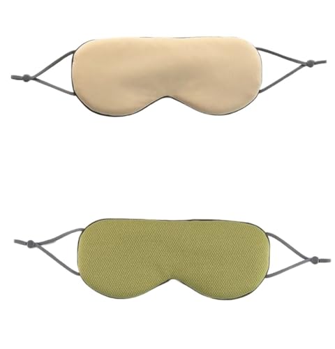 Antifaz para dormir seda Antifaz For Dormir Estilo Seda De Hielo Cálido Y Fresco Doble Uso Ajustable Viaje Bloqueo De Luz Transpirable Máscara De Ojos Suave Máscara De Ojos De Seda(Yellow-green)