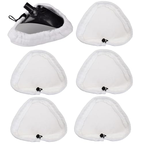 6 paños de repuesto para limpiador a vapor, almohadillas de repuesto triangulares compatibles con la funda de mopa de vapor X5, para Shark H2O H20 X5, 21 x 27 cm