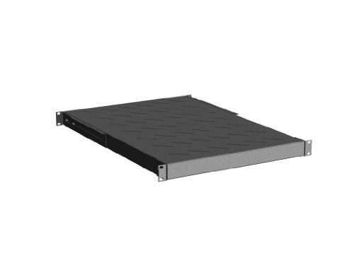 Rack Magic - 1HE Fachboden 19 Rackablage für 19 Zoll Rack - bis 50kg - 650-850mm Tiefe - Schwarz