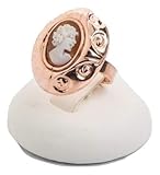 camafeo anillo oro  Fantasy coral Anillo de plata 925 ovalado con camafeo, 10 x 14 mm