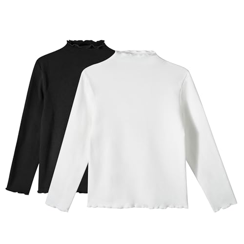 Miipat Toddler Girls Long Sleeve Turtleneck Shirts (2-Pack)