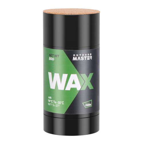 OutdoorMaster Update Rub-on Ski Snowboard Wax, 80g Universal Portable Cross-Country Wax for Universal Temperature, Easy Operation, Quick Waxing for Outdoors
