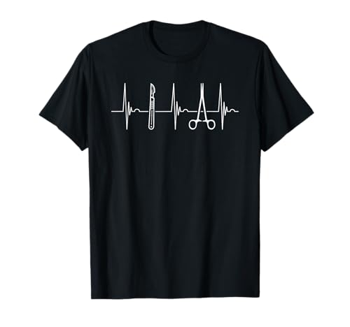 Cirujano Latido del corazón Ekg Medicina Médico Cirugía Hospital Camiseta