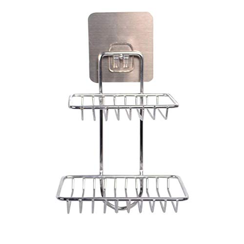 KBS Soap Holder Stand Self Draining for Bathroom Kitchen Wall Mounted Plastic Soap Dish Tray Cady Bathroom Accessories Set No Drilling Multi Color (Double-Layer-SS-1) (B09WKJ1568) Amazon Price History, Amazon Price Tracker