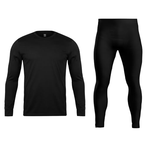 Orbiz Men’s Thermal Underwear Set – Full Long Sleeve Vest Top and Long Johns Bottoms Perfect Heat Micro Winter Underwear