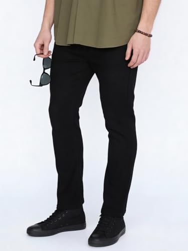 Image of Urbano Fashion Men's Straight Fit Heavy Washed Denim Jeans Stretchable
