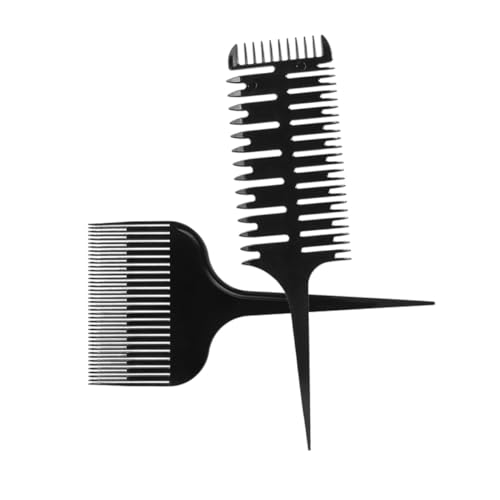 WOONEKY Set Di 2 Pettini Per Chioma Professionali a Doppia Faccia, Pettine Coda Di Topo Per Colorazione e Styling, Utensile Per Stratificazione Chioma Per Parrucchieri e Uso Domestico