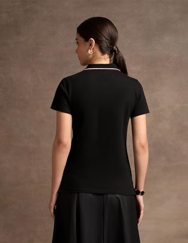 Image of U.S. Polo ASSN. Women Cotton Solid Regular Fit Polo Shirt