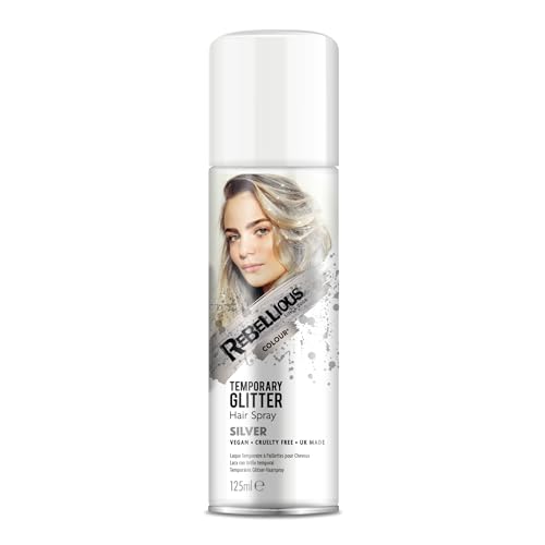 Glitter Hair Colour Spray, Silver Sparkle, 125ml, Loose