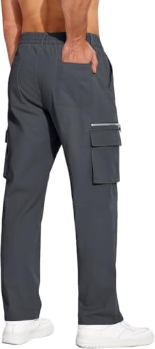 Image of CB-COLEBROOK Men Mid Rise Cargo || Cargo Pants Cotton || Relaxed Fit Elastic Waist || Loose Fit || Casual Pants || Cargos Pant with 7 Pockets (Cargo-48-54)