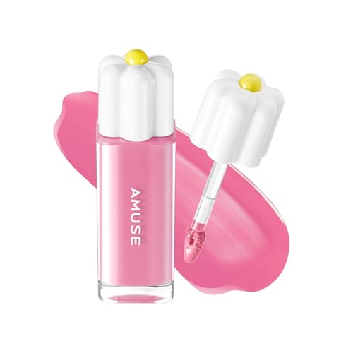 Image of Amuse SEOUL Daisy Flower Dew Tint (05 STRAWBERRY) - Glossy Moisturizing Lip Stain, Watery Glow Lip Tint, Long Lasting Color, Dewy Finish, Vegan, Korean Beauty Makeup